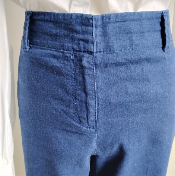 Vineyard Vines Cotton Linen Stretch Navy Blue Cropped Classic Chinos Size 14 - Picture 6 of 17
